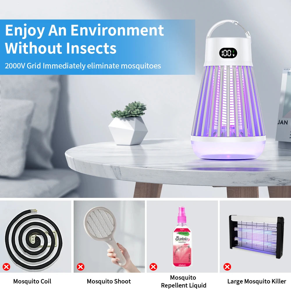Nightglow 2-in-1 Mosquito Zapper Lamp — Portable USB Rechargeable